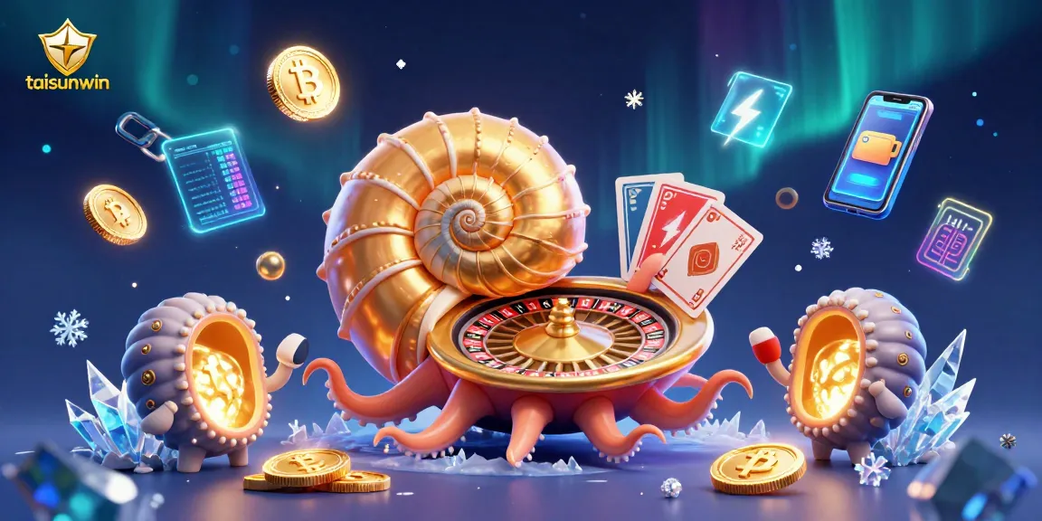 Engage with the taisunwin casino featuring the nautilus roulette wheel and glowing crypto elements.