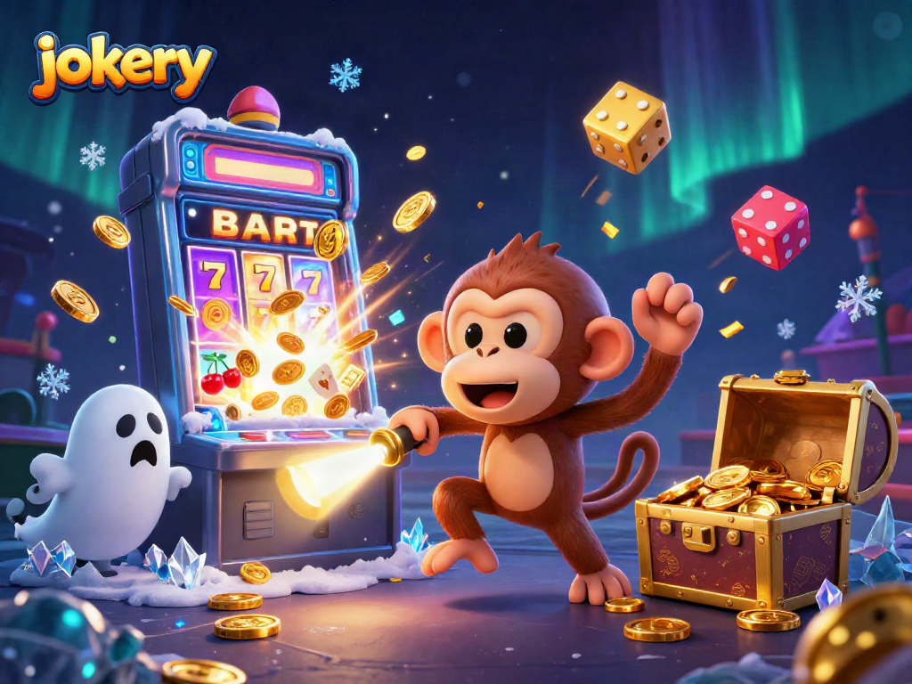 Engage in thrilling jokery experiences at this vibrant online casino illustration.