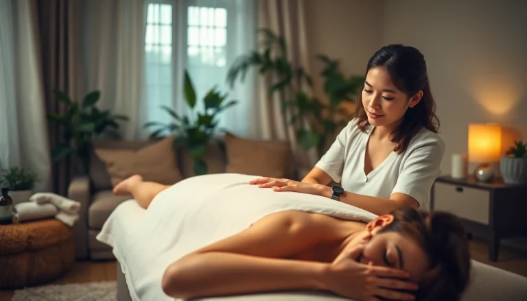 전문 치료사가 아늑한 가정 환경에서 차분한 마사지를 제공하는 평택출장마사지 서비스.